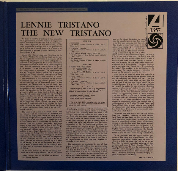 Lennie Tristano : Requiem (LP, Mono)