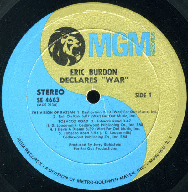 Eric Burdon & War : Eric Burdon Declares "War" (LP, Album, Wad)