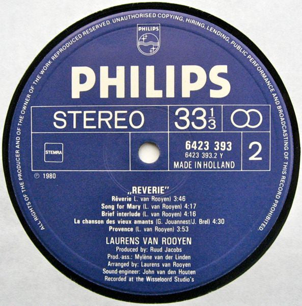 Laurens van Rooyen : Rêverie (LP, Album)