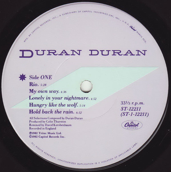 Duran Duran : Rio (LP, Album, RE, RM, 3rd)