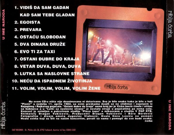 Riblja Čorba : U Ime Naroda (CD, Album)