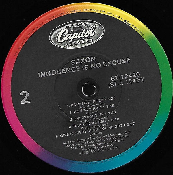Saxon : Innocence Is No Excuse (LP, Album)