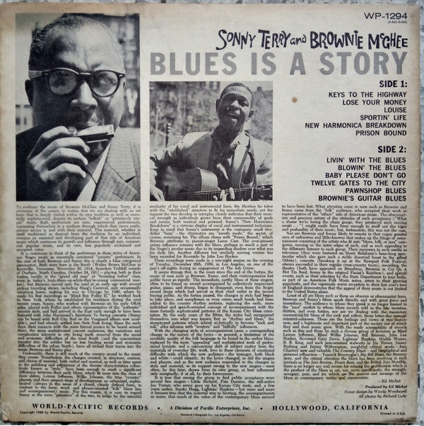 Sonny Terry & Brownie McGhee : Blues Is A Story (LP, Album, Mono)