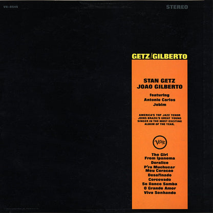 Stan Getz / João Gilberto Featuring Antonio Carlos Jobim : Getz / Gilberto (LP, Album)