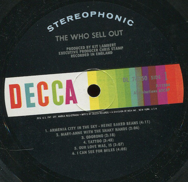 The Who : The Who Sell Out (LP, Album, Glo)