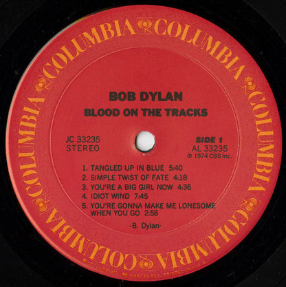 Bob Dylan : Blood On The Tracks (LP, Album, RP, Bar)
