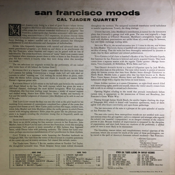 Cal Tjader : San Francisco Moods (LP, Album, Mono, Red)