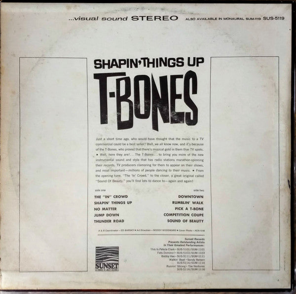 The T-Bones : Shapin' Things Up (LP, Album, Styrene, She)