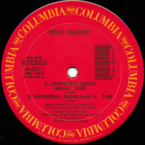 Nina Hagen : Universal Radio (12", Pic)