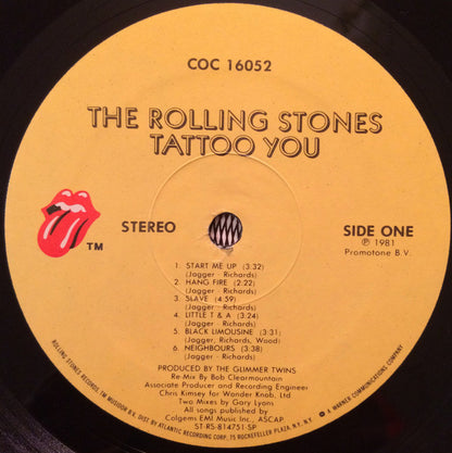 The Rolling Stones : Tattoo You (LP, Album, SP )