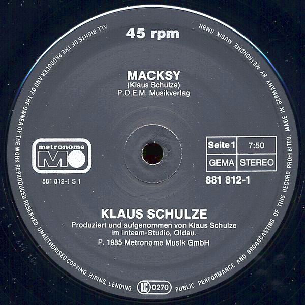 Klaus Schulze : Macksy (12", Maxi)