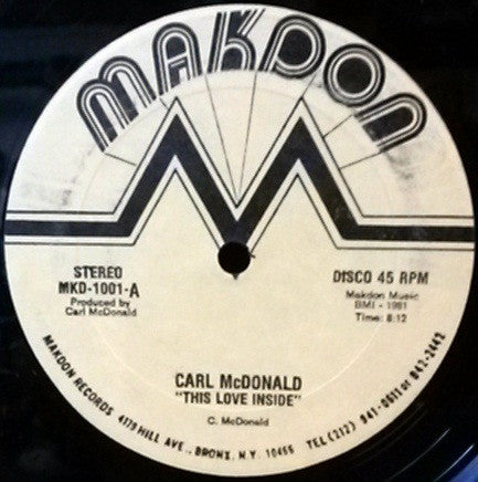 Carl McDonald (2) : This Love Inside (12")