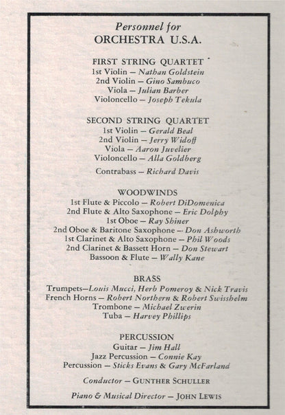 Orchestra U.S.A. Musical Director, John Lewis (2) : Debut (LP, Album, Mono)