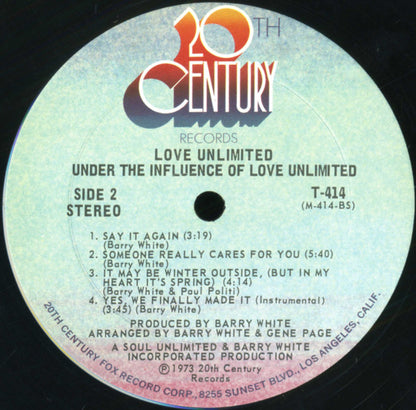 Love Unlimited : Under The Influence Of Love Unlimited (LP, Album, P/Mixed, Ter)