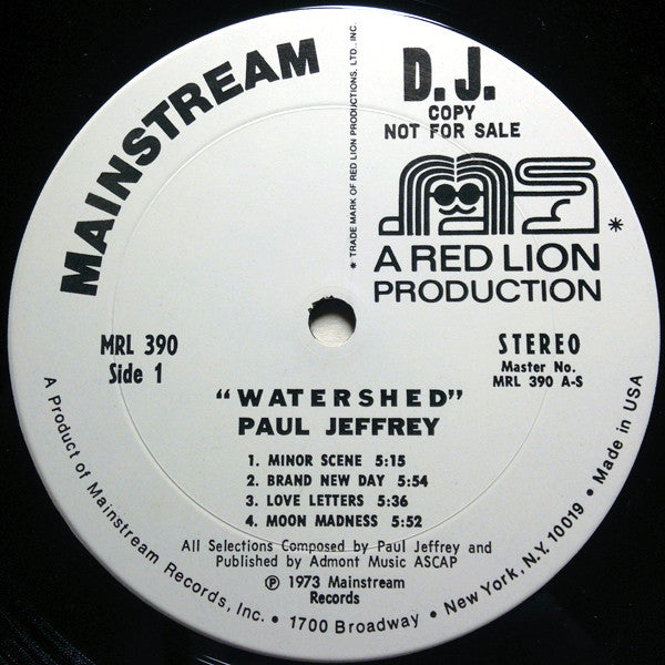 Paul Jeffrey : Watershed (LP, Album, Promo, Gat)