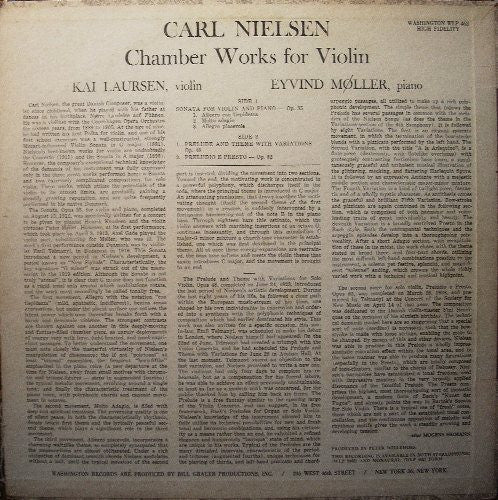 Carl Nielsen - Kai Laursen, Eyvind Møller : Chamber Works For Violin (LP, Mono)