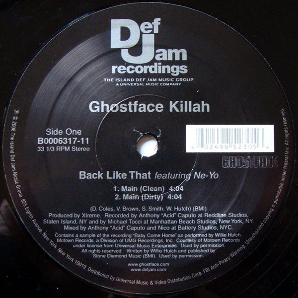 Ghostface Killah : Back Like That (12")