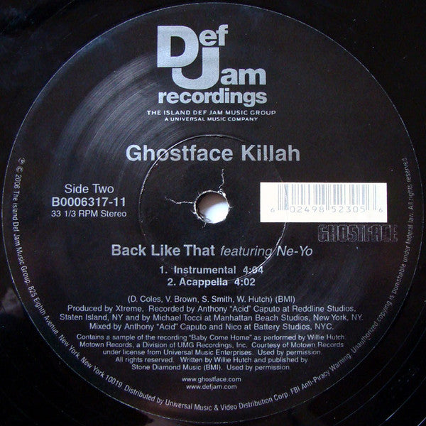 Ghostface Killah : Back Like That (12")