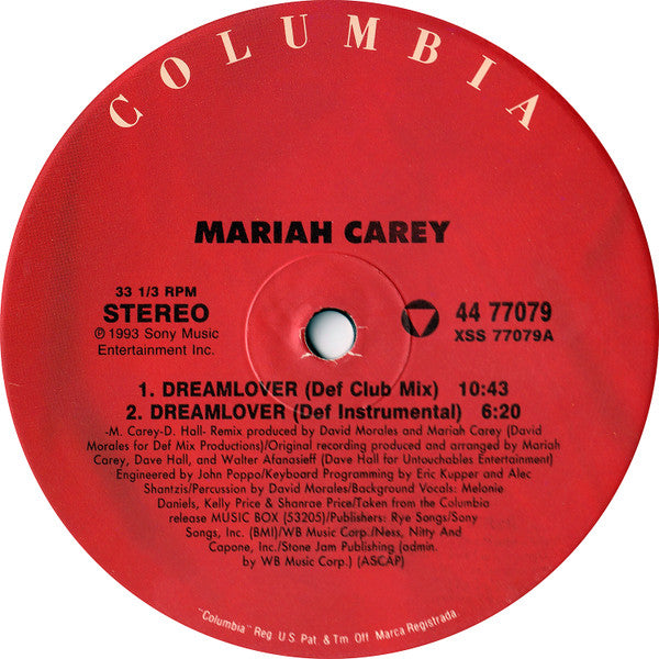 Mariah Carey : Dreamlover (12", Maxi)