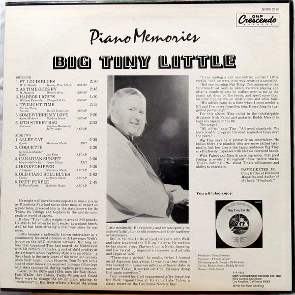 "Big" Tiny Little : Piano Memories (LP, Album)