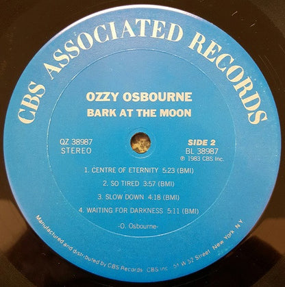 Ozzy Osbourne : Bark At The Moon (LP, Album, Pit)