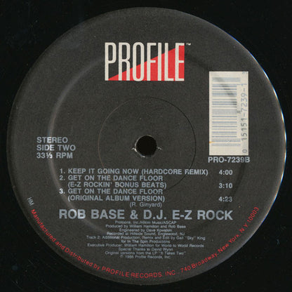 Rob Base & D.J. E-Z Rock* : Get On The Dance Floor (12")