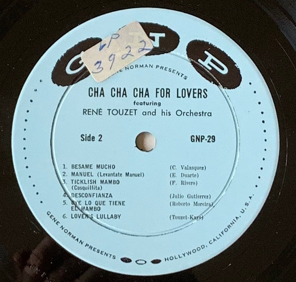 René Touzet And His Orchestra : Cha Cha Cha For Lovers (LP, Album, Mono)